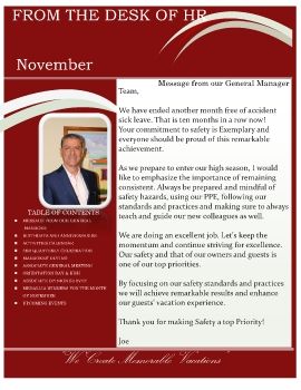 From the Desk of HR November 2019