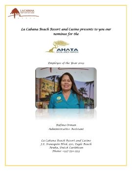 AHATA Excellence Award - Rufina Orman (Employee of the Year 2019)