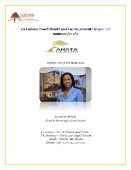 AHATA Excellence Award - Jeanette Brooks (Supervisor of the Year 2019)