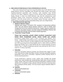 ORGANISASI PERGERAKAN MASA PENDUDUKAN JEPANG