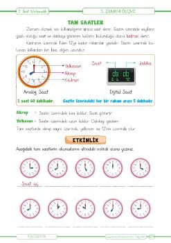 Özel Asfa Ferda İlkokulu 2.Sınıf Matematik Dersi Zaman Ölçüleri-1