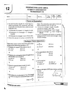 Maths WH-Area and Perimeter