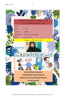 E - LKPD BOOK BAHASA ARAB KLS 7 ATTA'AARUF