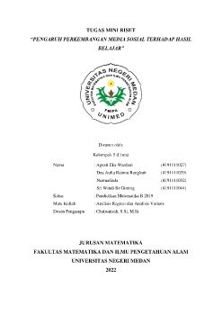 test MR_ANALISIS REGRESI & VARIANS_KELOMPOK 5_PSPM B 2019