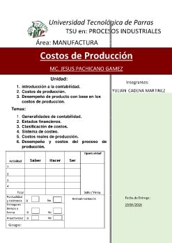 costos de produccion YULIAN CADENA