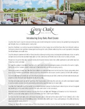 Introducing Grey Oaks Real Estate