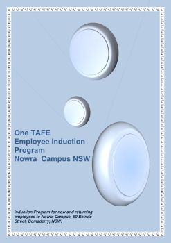 One TAFE           Employee Induction Program             Nowra  Campus NSW