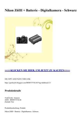 4002 nikon z6iii   batterie - digitalkamera - schwarz