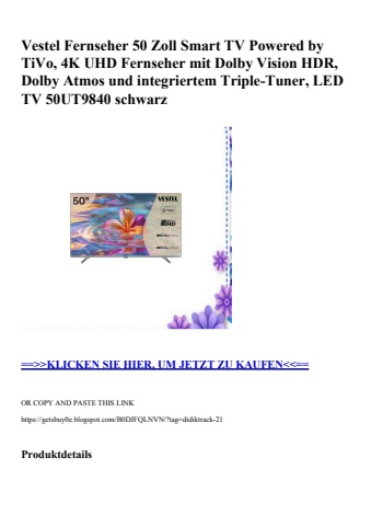 3788 vestel fernseher 50 zoll smart tv powered by tivo  4k uhd fernseher mit dolby vision hdr  dolby atm