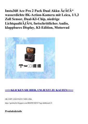 0459 insta360 ace pro 2 pack dual akku ã¢â€â“ wasserdichte 8k-action-kamera mit leica  1 1 3 zoll sensor