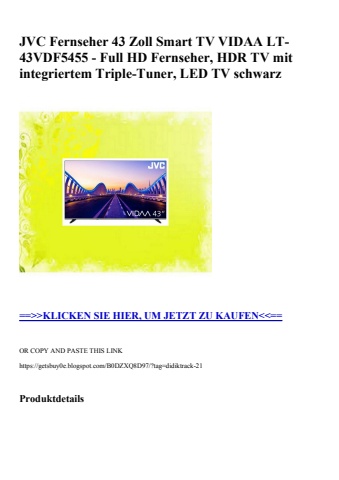 1111 jvc fernseher 43 zoll smart tv vidaa lt-43vdf5455 - full hd fernseher  hdr tv mit integriertem trip
