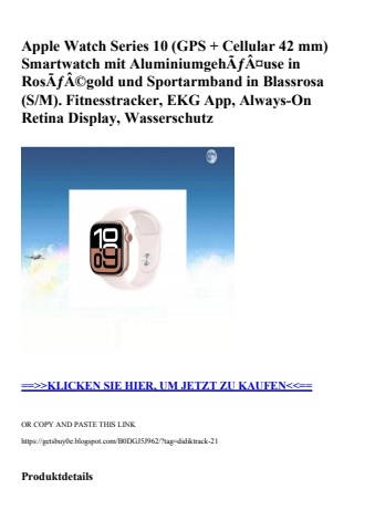 7847 apple watch series 10  gps   cellular 42 mm  smartwatch mit aluminiumgehãƒâ¤use in rosãƒâ©gold und