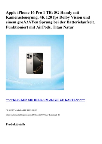 0486 apple iphone 16 pro 1 tb  5g handy mit kamerasteuerung  4k 120 fps dolby vision und einem groãƒâÿen