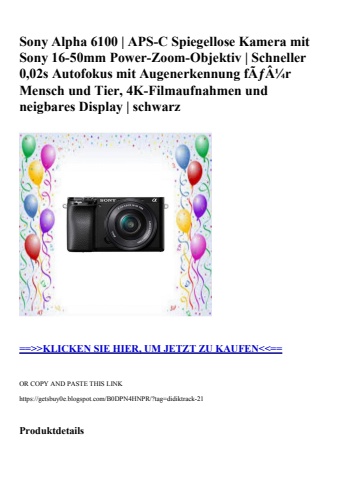 8920 sony alpha 6100   aps-c spiegellose kamera mit sony 16-50mm power-zoom-objektiv   schneller 0 02s a