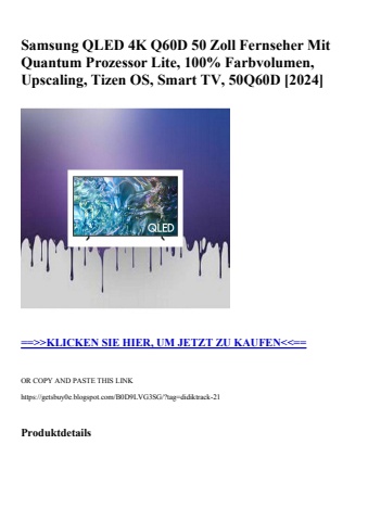 8991 samsung qled 4k q60d 50 zoll fernseher mit quantum prozessor lite  100  farbvolumen  upscaling  tiz