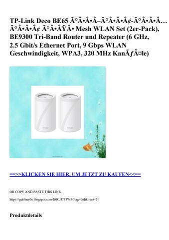 3511 tp-link deco be65 ã°âââ–ã°âââ¢-ã°âââ…ã°âââ¢ ã°ââÿâ• mesh wlan set  2er-pack   be9300 tri-b