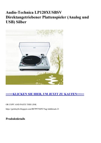 3529 audio-technica lp120xusbsv direktangetriebener plattenspieler  analog und usb  silber