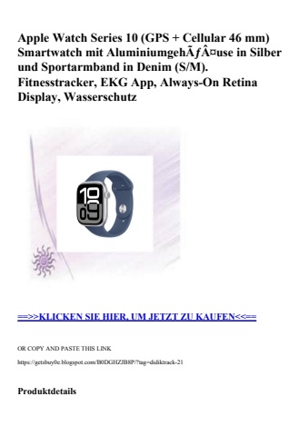 1031 apple watch series 10  gps   cellular 46 mm  smartwatch mit aluminiumgehãƒâ¤use in silber und sport