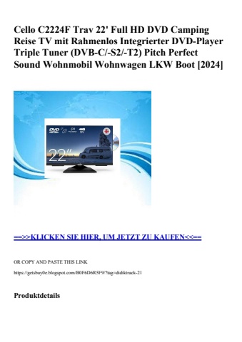 4304 cello c2224f trav 22' full hd dvd camping reise tv mit rahmenlos integrierter dvd-player triple tun