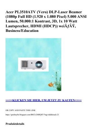 9456 acer pl3510atv  vero  dlp-laser beamer  1080p full hd  1