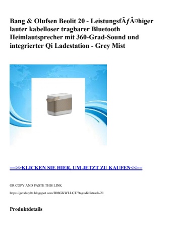 6717 bang   olufsen beolit 20 - leistungsfãƒâ¤higer lauter kabelloser tragbarer bluetooth heimlautsprech