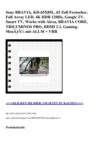 2897 sony bravia  kd-65x85l  65 zoll fernseher  full array led  4k hdr 120hz  google tv  smart tv  works