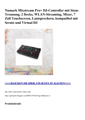 7085 numark mixstream pro  dj-controller mit stem-trennung  2 decks  wlan-streaming  mixer  7 zoll touch