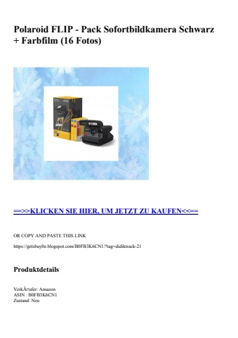 4673 polaroid flip - pack sofortbildkamera schwarz   farbfilm  16 fotos