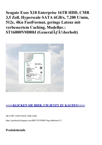 7301 seagate exos x18 enterprise 16tb hdd  cmr 3 5 zoll  hyperscale sata 6gb s  7