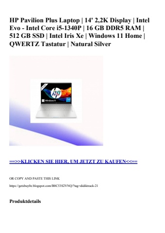 7813 hp pavilion plus laptop   14' 2 2k display   intel evo - intel core i5-1340p   16 gb ddr5 ram   512