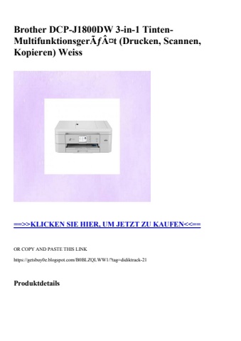 2018 brother dcp-j1800dw 3-in-1 tinten-multifunktionsgerãƒâ¤t  drucken  scannen  kopieren  weiss