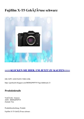 5588 fujifilm x-t5 gehãƒâ¤use schwarz