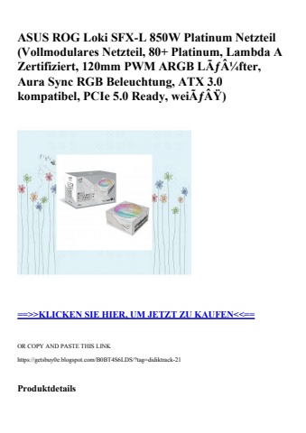 0539 asus rog loki sfx-l 850w platinum netzteil  vollmodulares netzteil  80  platinum  lambda a zertifiz