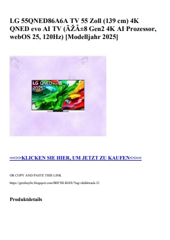 6959 lg 55qned86a6a tv 55 zoll  139 cm  4k qned evo ai tv  ãžâ±8 gen2 4k ai prozessor  webos 25  120hz