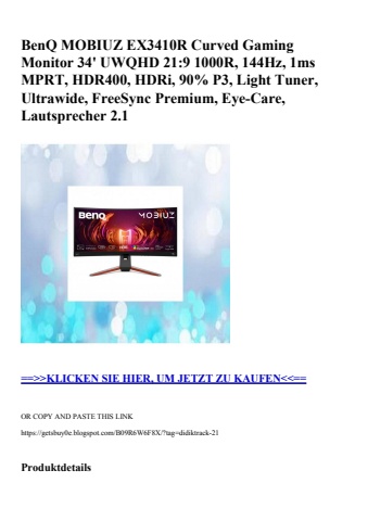 9010 benq mobiuz ex3410r curved gaming monitor 34' uwqhd 21 9 1000r  144hz  1ms mprt  hdr400  hdri  90