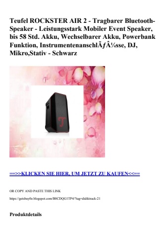 2363 teufel rockster air 2 - tragbarer bluetooth-speaker - leistungsstark mobiler event speaker  bis 58