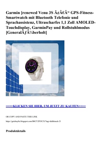 1646 garmin  renewed venu 3s ã¢â€â“ gps-fitness-smartwatch mit bluetooth telefonie und sprachassistenz