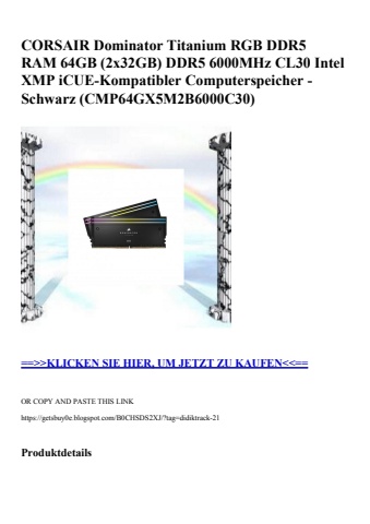 4415 corsair dominator titanium rgb ddr5 ram 64gb  2x32gb  ddr5 6000mhz cl30 intel xmp icue-kompatibler