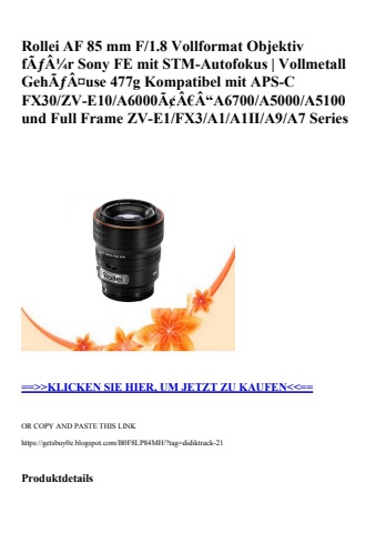 3544 rollei af 85 mm f 1