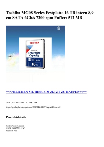3227 toshiba mg08 series festplatte 16 tb intern 8 9 cm sata 6gb s 7200 rpm puffer  512 mb