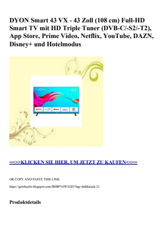 3514 dyon smart 43 vx - 43 zoll  108 cm  full-hd smart tv mit hd triple tuner  dvb-c -s2 -t2   app store