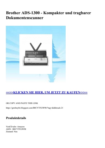 4143 brother ads-1300 - kompakter und tragbarer dokumentenscanner