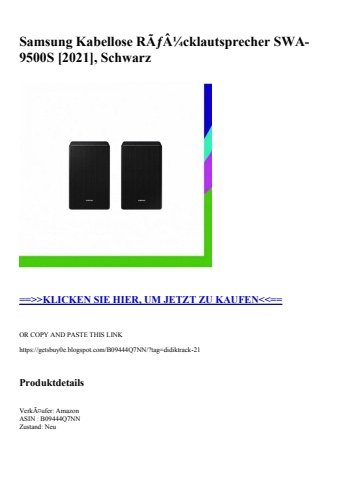 1839 samsung kabellose rãƒâ¼cklautsprecher swa-9500s  2021   schwarz