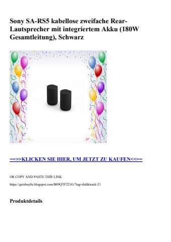 7204 sony sa-rs5 kabellose zweifache rear-lautsprecher mit integriertem akku  180w gesamtleitung   schwa