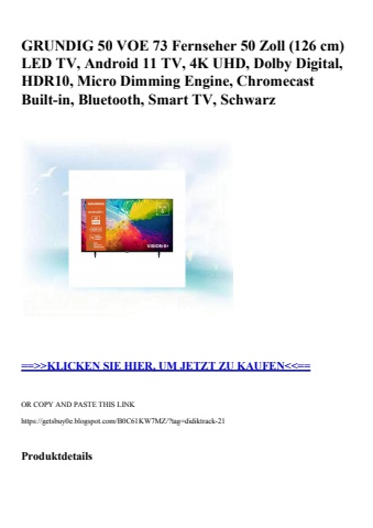 9590 grundig 50 voe 73 fernseher 50 zoll  126 cm  led tv  android 11 tv  4k uhd  dolby digital  hdr10  m