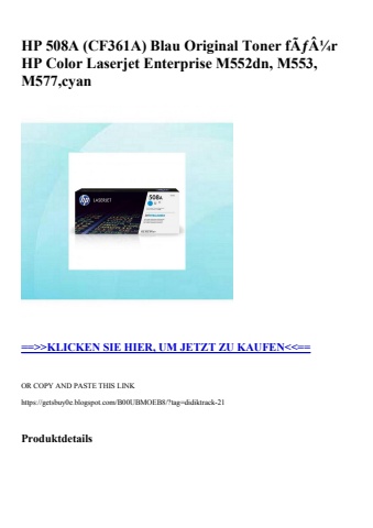 5706 hp 508a  cf361a  blau original toner fãƒâ¼r hp color laserjet enterprise m552dn  m553  m577 cyan