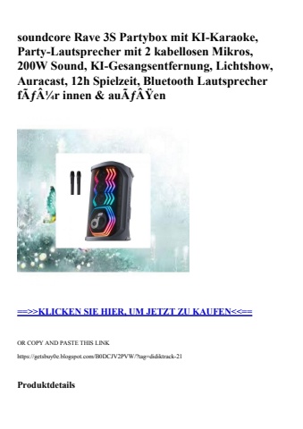 2346 soundcore rave 3s partybox mit ki-karaoke  party-lautsprecher mit 2 kabellosen mikros  200w sound