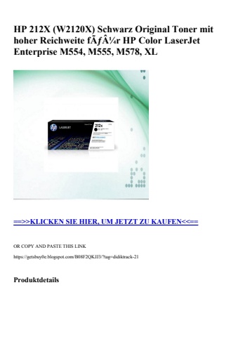 6639 hp 212x  w2120x  schwarz original toner mit hoher reichweite fãƒâ¼r hp color laserjet enterprise m5