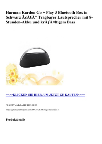 5895 harman kardon go   play 3 bluetooth box in schwarz ã¢â€â“ tragbarer lautsprecher mit 8-stunden-akku