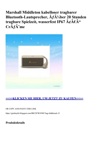 0525 marshall middleton kabelloser tragbarer bluetooth-lautsprecher  ãƒâ¼ber 20 stunden tragbare spielze